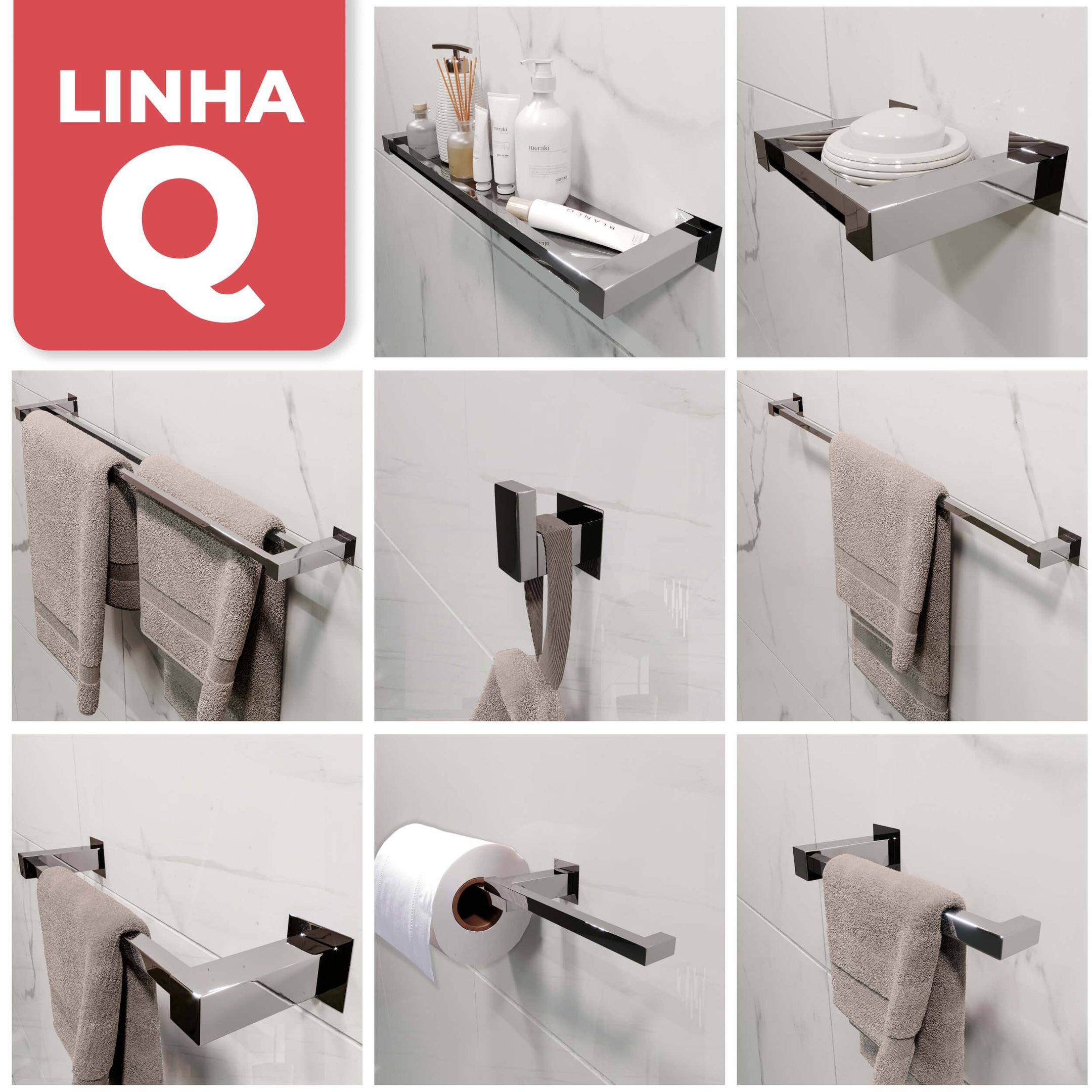 Porta Toalha Inox 304 Vinci, Toalheiro Inox 40cm, Banheiro - 3