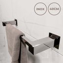 Ver imagem 1 de Porta Toalha Inox 304 Vinci, Toalheiro Inox 40cm, Banheiro