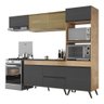 Armário de Cozinha Compacta 4 peças Lisboa Multimóveis MP2135 Rustic/Preto - 2