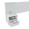 Cabeceira King Ripada Com Mesa De Cabeceiras Lucius Branco - 3