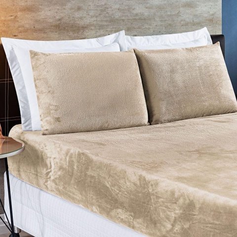 Jogo de Cama Casal Padrão Biamanta 3 Peças Cáqui