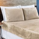 Ver imagem 1 de Jogo de Cama Casal Padrão Biamanta 3 Peças Cáqui