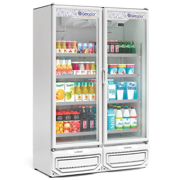 Refrigerador/ Expositor Vertical Conveniência GCVR-950 BR Branco 957 Litros Gelopar 220v