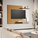 Ver imagem 1 de Painel Suspenso Mênfis para Sala com Detalhe Ripado e Organizador Cedro/off
