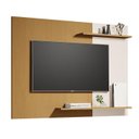 Ver imagem 2 de Painel Suspenso Mênfis para Sala com Detalhe Ripado e Organizador Cedro/off