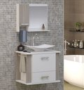 Ver imagem 4 de Kit Gabinete Cuba e Espelheira 60cm para Banheiro Moderno:branco/madeirado