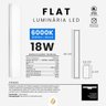 Luminária de Sobrepor Flat Led 6000k Luz Fria 18w 59cm Branco Bivolt - 2