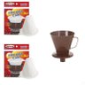 Kit 2 Coadores Filtro de Café Injetemp Sintético 102 e Porta Filtro com Funil 102 - 1