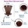 Kit 2 Coadores Filtro de Café Injetemp Sintético 102 e Porta Filtro com Funil 102 - 4