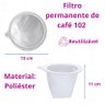Kit 2 Coadores Filtro de Café Injetemp Sintético 102 e Porta Filtro com Funil 102 - 3