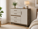 Ver imagem 1 de Comoda Prata Cor:Canela Off White Mizza Decor - Armário para Quarto