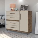 Ver imagem 2 de Comoda Prata Cor:canela Off White Mizza Decor - Armário para Quarto