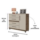Ver imagem 3 de Comoda Prata Cor:canela Off White Mizza Decor - Armário para Quarto