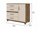Ver imagem 2 de Comoda Prata Cor:Canela Off White Mizza Decor - Armário para Quarto