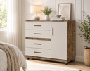 Ver imagem 4 de Comoda Prata Cor:Canela Off White Mizza Decor - Armário para Quarto