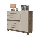 Ver imagem 1 de Comoda Prata Cor:canela Off White Mizza Decor - Armário para Quarto