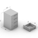 Ver imagem 3 de Gaveteiro para Escritório 4 Gavetas Lisboa