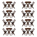 Ver imagem 1 de Kit 8 Conjuntos Mesa Dobrável para Bar e Restaurante 60x60cm com 2 Cadeiras em Madeira Maciça -