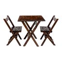 Ver imagem 6 de Kit 8 Conjuntos Mesa Dobrável para Bar e Restaurante 60x60cm com 2 Cadeiras em Madeira Maciça -