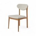 Ver imagem 4 de Cadeira Catarina Madeira Eucalipto Nobre com Assento Estofado para Sala e Cozinha - Champagne