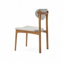 Ver imagem 1 de Cadeira Catarina Madeira Eucalipto Nobre com Assento Estofado para Sala e Cozinha - Champagne