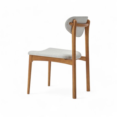 Cadeira Catarina Madeira Eucalipto Nobre com Assento Estofado para Sala e Cozinha - Champagne