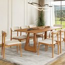 Ver imagem 5 de Cadeira Catarina Madeira Eucalipto Nobre com Assento Estofado para Sala e Cozinha - Champagne