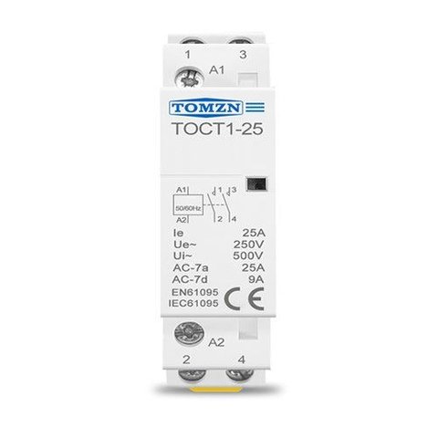 Contator Modular 25a 2 Polos na Tomzn Toct1-25 110v
