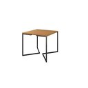 Ver imagem 3 de Mesa Industrial Base Ferro Preto em V Tampo 90x90 Canela 4 Cadeiras Eames Madeira Assento Branco