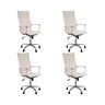 Kit 4 Cadeira Escritório Esteirinha Giratória Alta Ajustável - Branco - 1