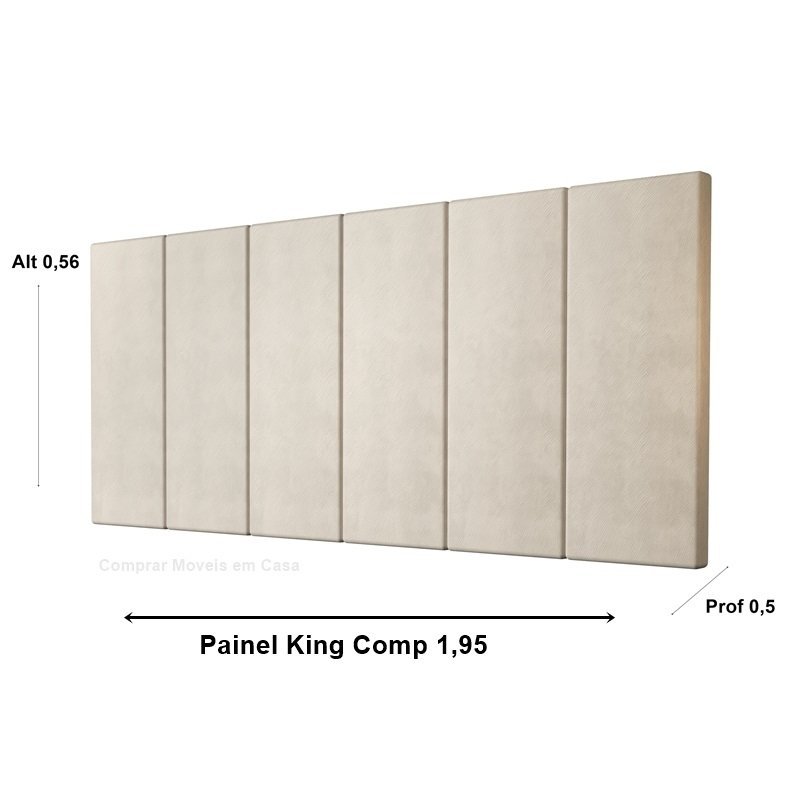 Painel Cabeceira Cama King 1,95 Million Nude - Comprar Moveis em Casa - 3