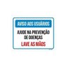 Kit 5 Placas Aviso Aos Usuários Ajude Prevenção Lave Mãos - 1