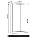 Ver imagem 2 de Guarda Roupa Solteiro 135cm 2 Portas 3 Gavetas Taiga Avelã/grey L01 - Mpozenato