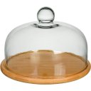 Ver imagem 1 de Prato Bolo Boleira Redondo Home&Co Tampa Vidro Bambu 18x25x25cm