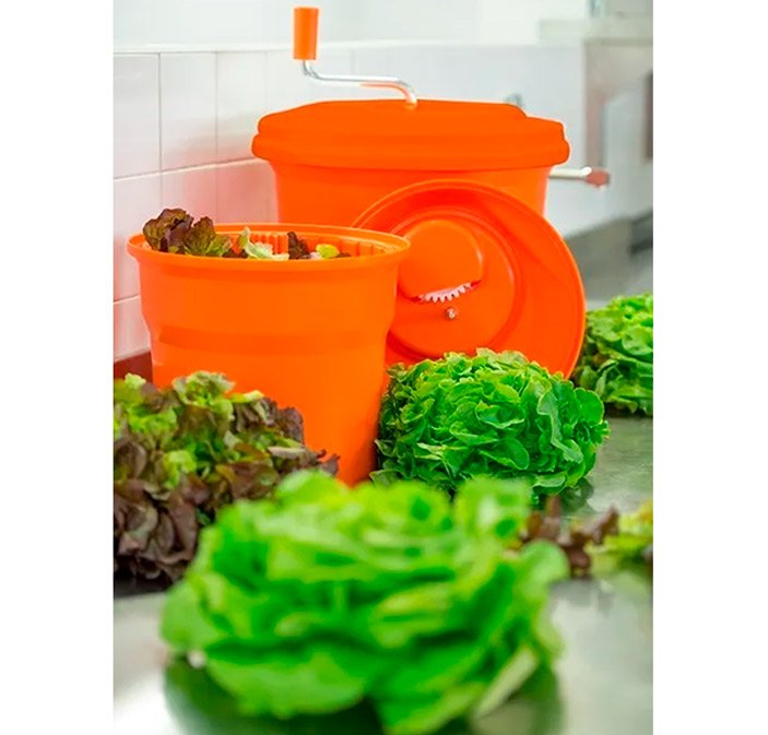 Secador de Saladas e Verduras Centrífuga Manual Profissional Grande Laranja 20 Litros Zahav Zap5014 - 3