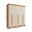 Ver imagem 4 de Guarda-Roupa Casal Paolla 6 Portas 2 Gavetas Cinamomo/Off White - ACP Móveis