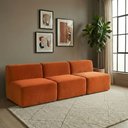 Ver imagem 1 de Sofá Modular Boucle Kit 3 Módulos 3 Meios Sofá Reto Espuma Premium Sala a Vácuo 2,31m - Terracota