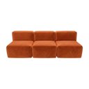 Ver imagem 5 de Sofá Modular Boucle Kit 3 Módulos 3 Meios Sofá Reto Espuma Premium Sala a Vácuo 2,31m - Terracota