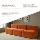 Ver imagem 2 de Sofá Modular Boucle Kit 3 Módulos 3 Meios Sofá Reto Espuma Premium Sala a Vácuo 2,31m - Terracota