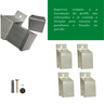 Kit Trilho Correr 2,00m 35x35 Alumínio Natural p/ Duas Portas 50cm - RDA-4 - 3