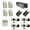 Kit Trilho Correr 2,00m 35x35 Alumínio Natural p/ Duas Portas 50cm - RDA-4 - 2