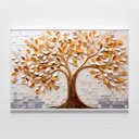 Ver imagem 4 de Quadro Árvore da Vida Serene Forest Folhas Brancas Douradas Sala Quarto Casa Escritório