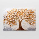 Ver mais imagens de Quadro Árvore da Vida Serene Forest Folhas Brancas Douradas Sala Quarto Casa Escritório