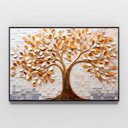 Ver imagem 6 de Quadro Árvore da Vida Serene Forest Folhas Brancas Douradas Sala Quarto Casa Escritório