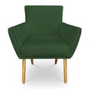 Ver imagem 2 de Poltrona Decorativa Leticia Suede Verde Pés Palito Castanho - Pallazio