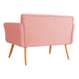 Namoradeira Decorativa Isabela Pés Palito Suede Rosa - Ds Estofados - 2