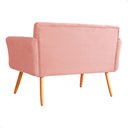 Ver imagem 2 de Namoradeira Decorativa Isabela Pés Palito Suede Rosa - Ds Estofados