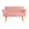 Namoradeira Decorativa Isabela Pés Palito Suede Rosa - Ds Estofados - 3