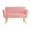 Ver imagem 3 de Namoradeira Decorativa Isabela Pés Palito Suede Rosa - Ds Estofados