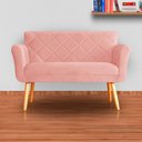 Ver imagem 5 de Namoradeira Decorativa Isabela Pés Palito Suede Rosa - Ds Estofados